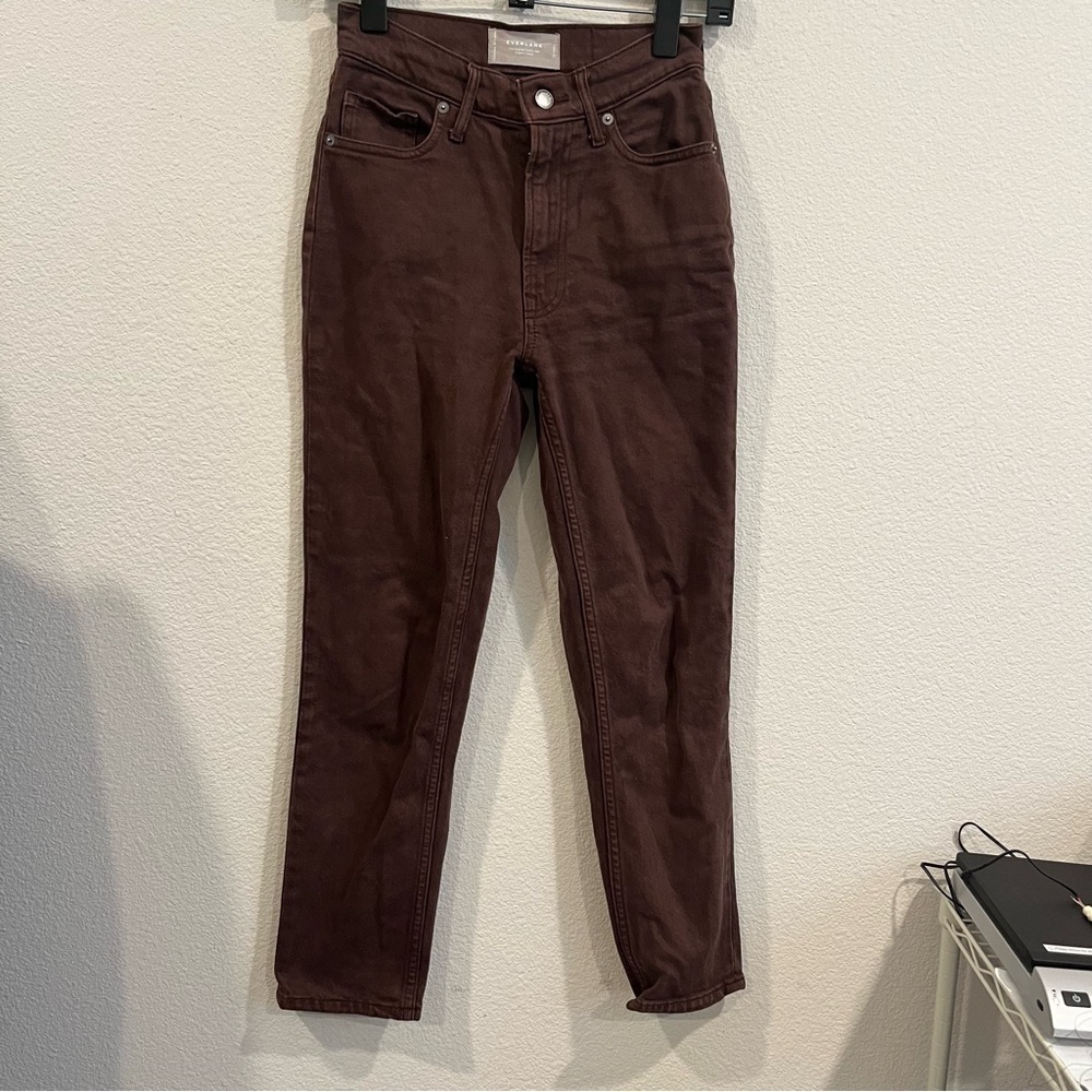Everlane the original cheeky jeans brown organic cotton size 23 high rise